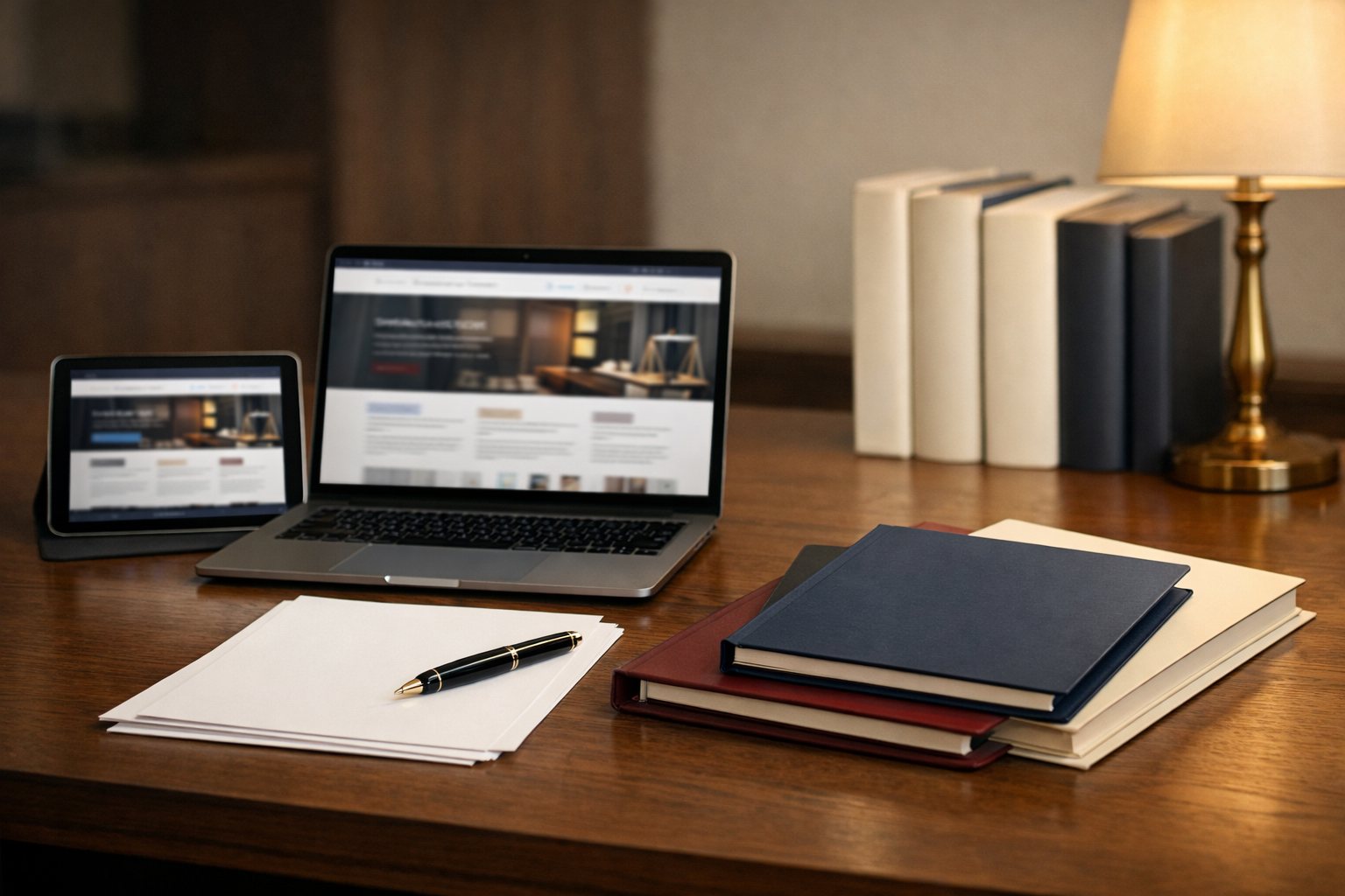 TRY Hukuk yeni web sitesi duyurusu için hukuk ofisi ve dijital ekran görseli